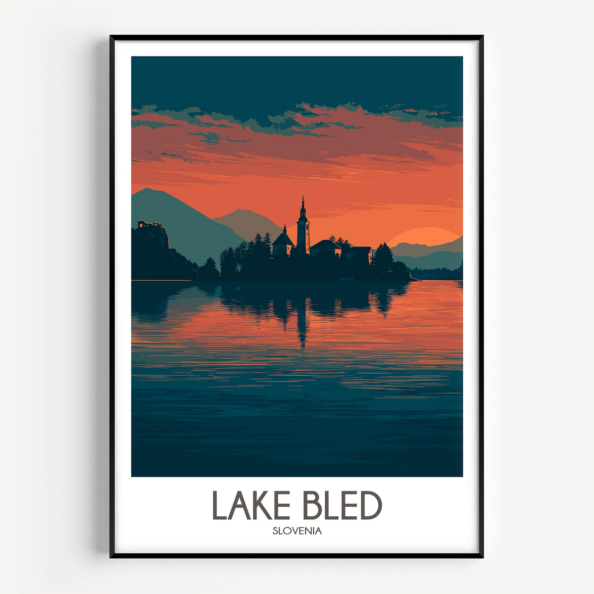 Lake Bled Minimalist Wall Art