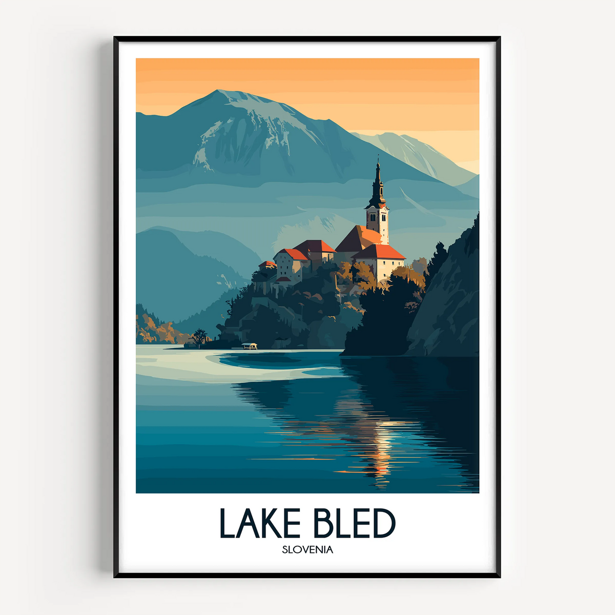 Lake Bled Modern Travel Poster