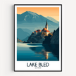 Lake Bled Modern Travel Poster