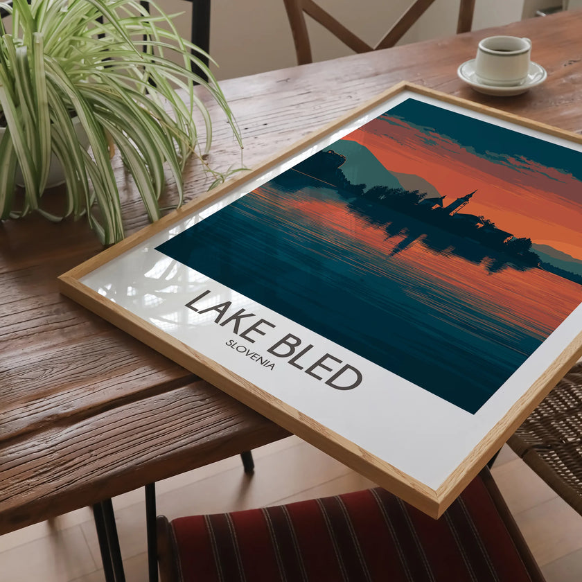 Lake Bled Scenic Landscape Art