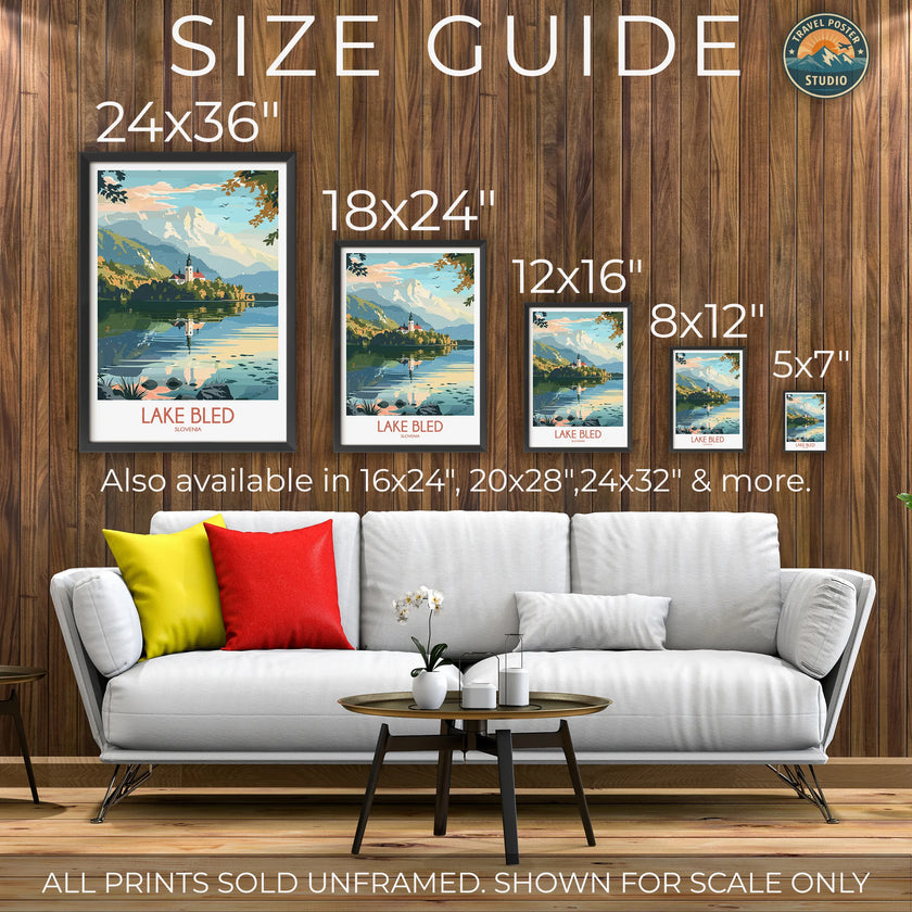 Lake Bled Scenic Landscape Art
