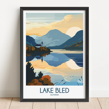 Lake Bled Scenic Landscape Art
