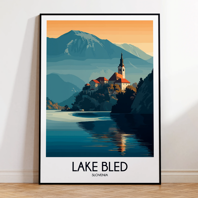 Lake Bled Scenic Landscape Art