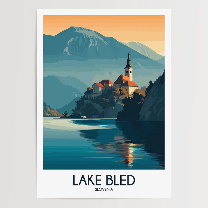 Lake Bled Souvenir Poster Print