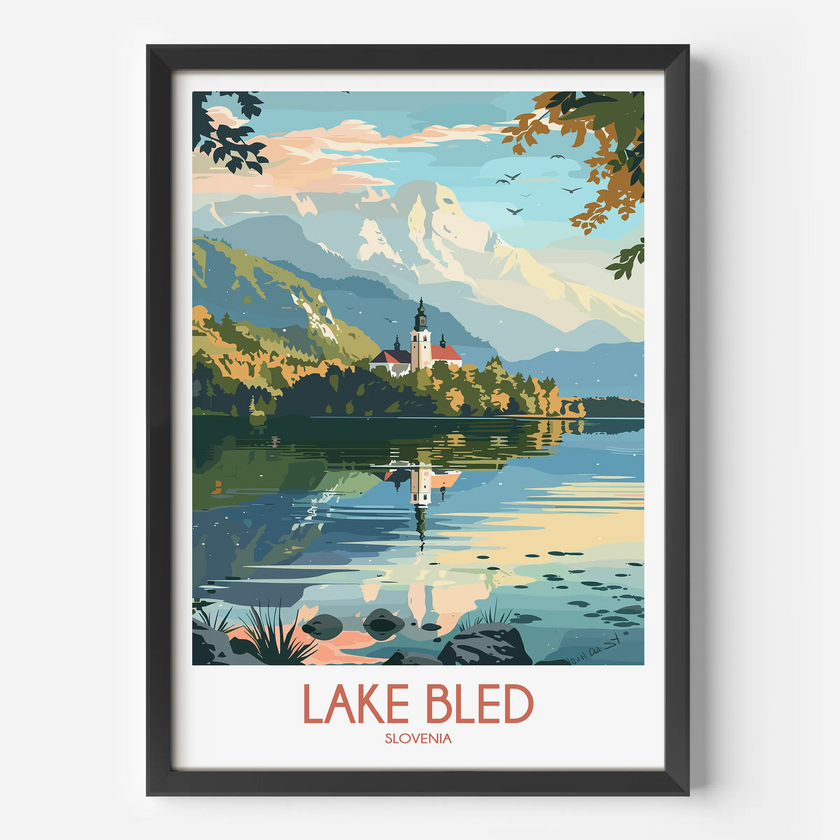 Lake Bled Souvenir Poster Print