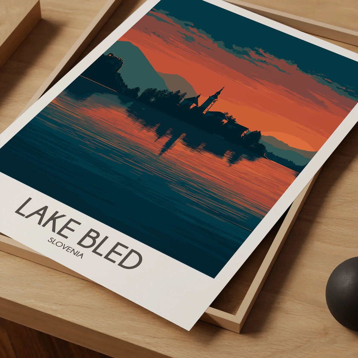 Lake Bled Vintage Style Print