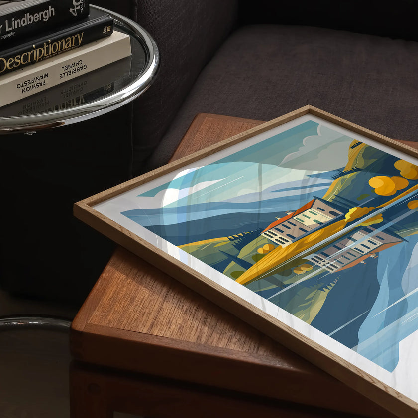 Lake Como Modern Travel Poster