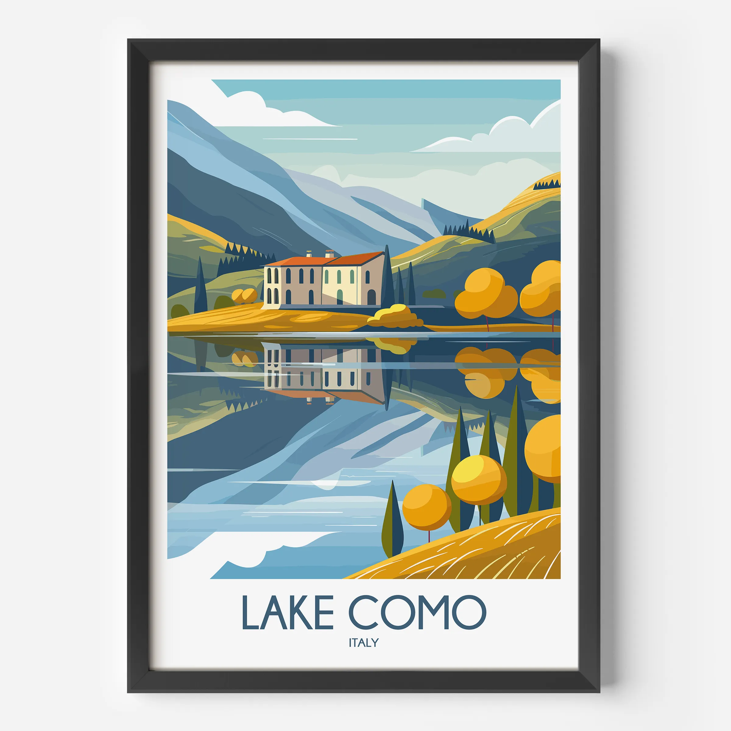 Lake Como Modern Travel Poster