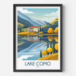 Lake Como Modern Travel Poster
