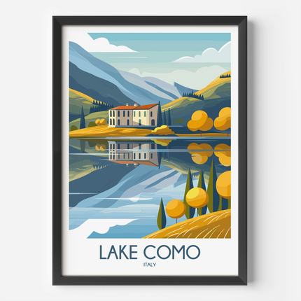 Lake Como Modern Travel Poster