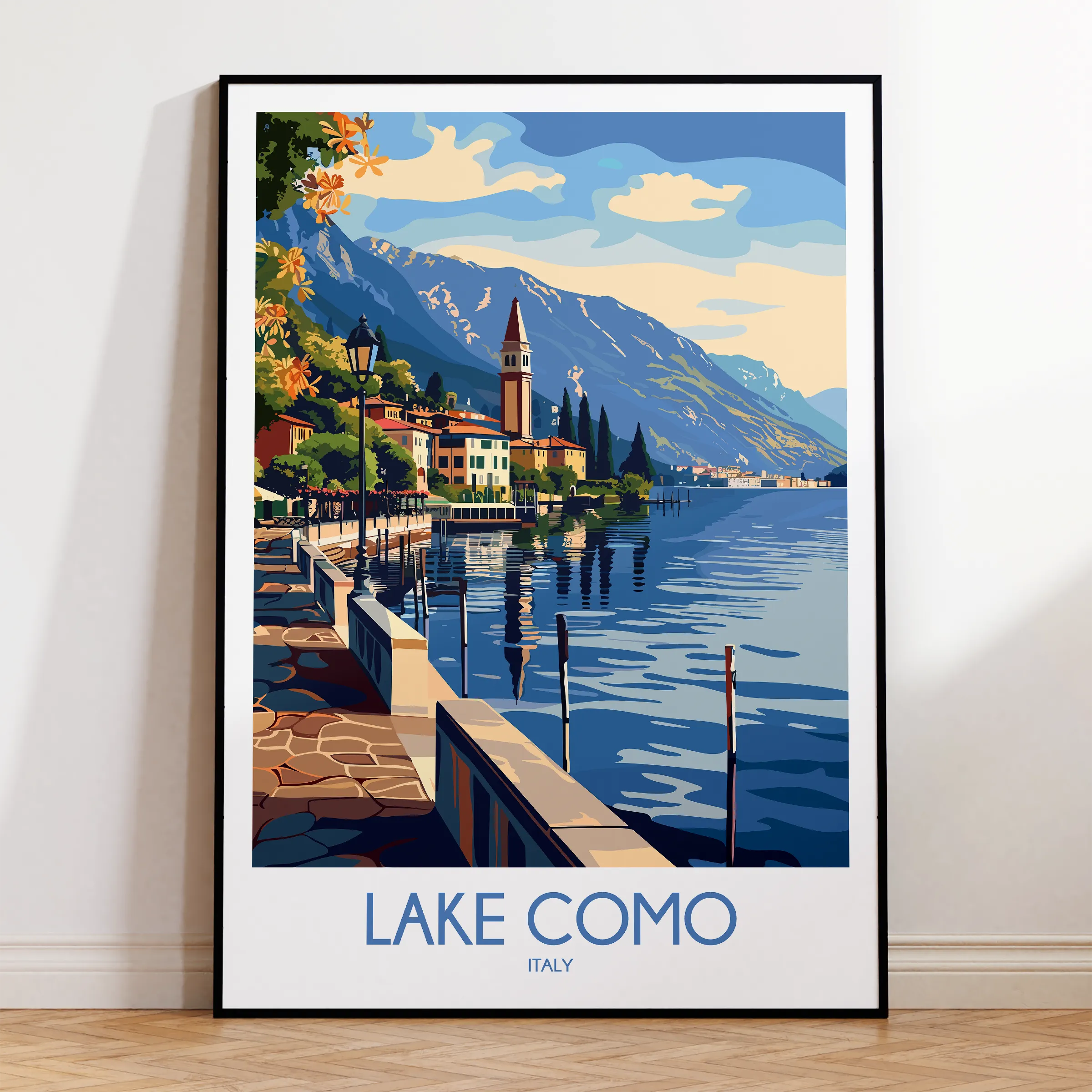 Lake Como Modern Travel Poster