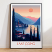 Lake Como Modern Travel Poster