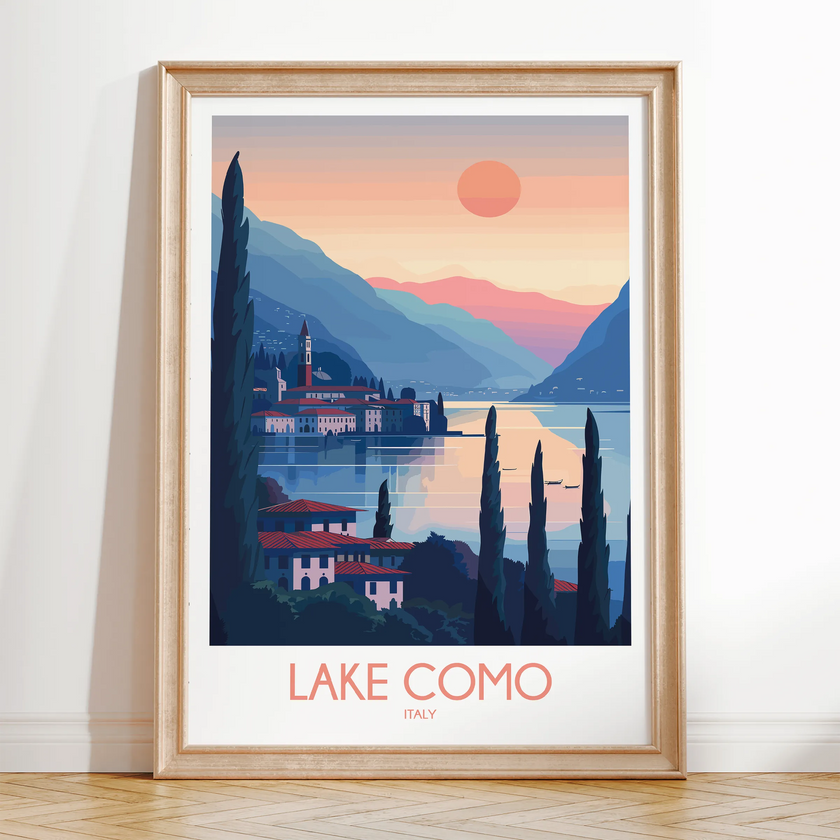 Lake Como Scenic Landscape Art
