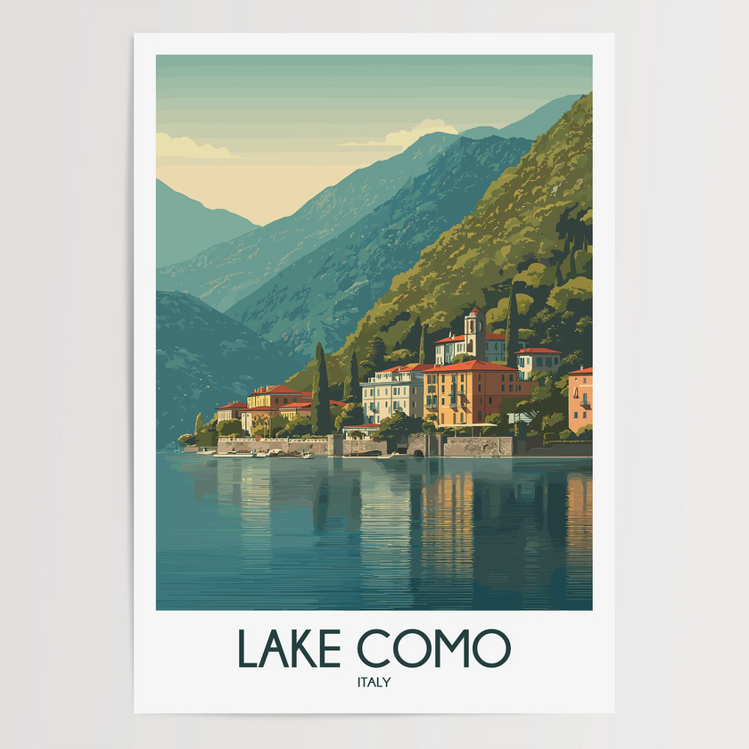 Lake Como Scenic Landscape Art