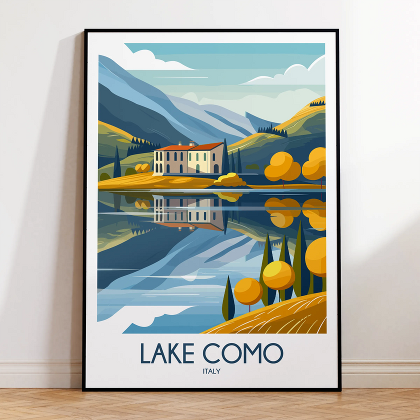 Lake Como Scenic Landscape Art