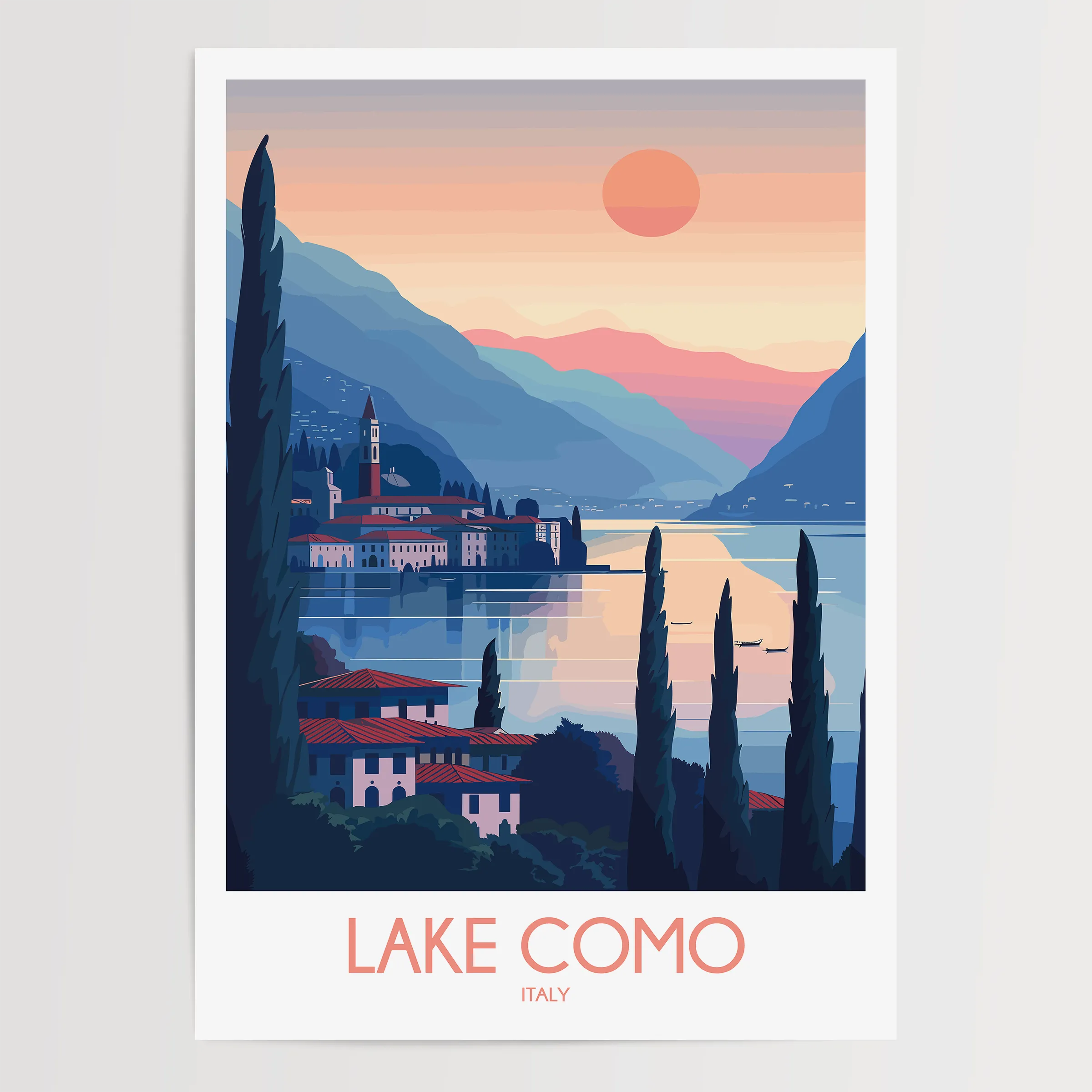Lake Como Souvenir Poster Print