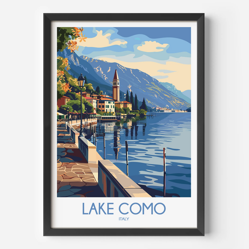 Lake Como Souvenir Poster Print