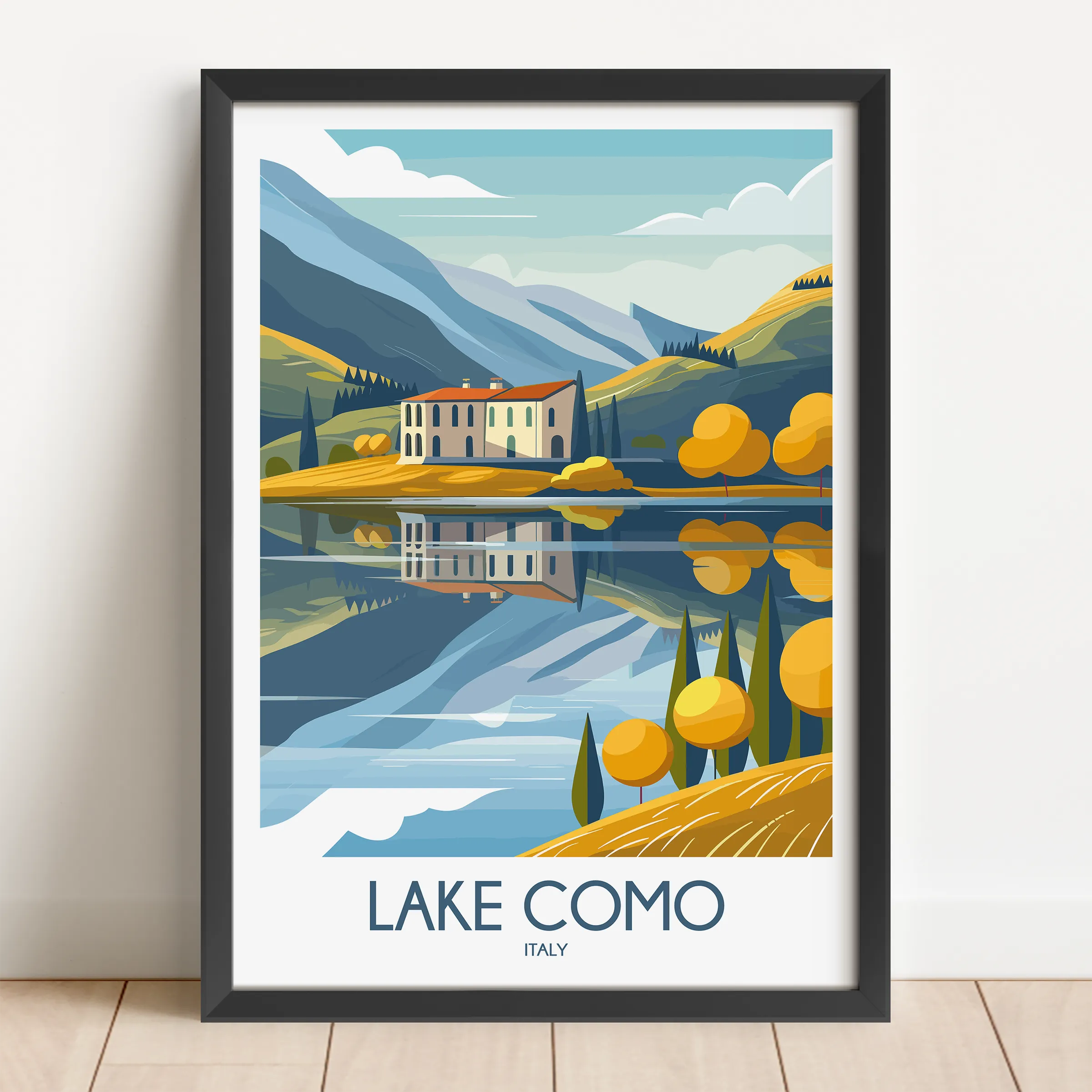 Lake Como Vintage Style Print