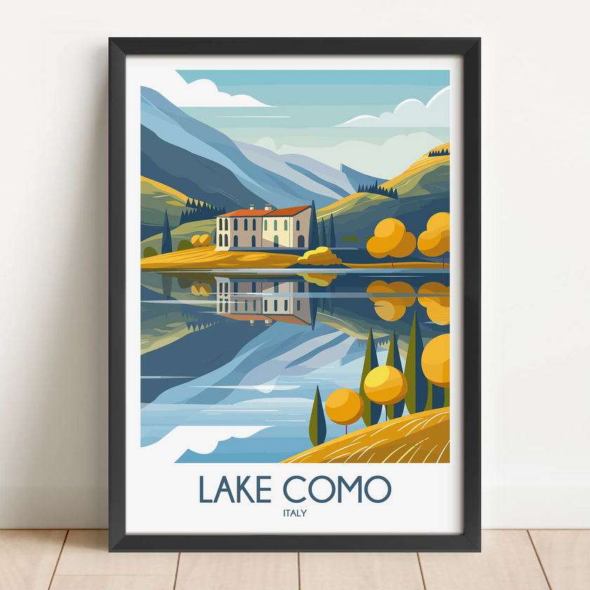 Lake Como Vintage Style Print