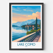 Lake Como Vintage Style Print