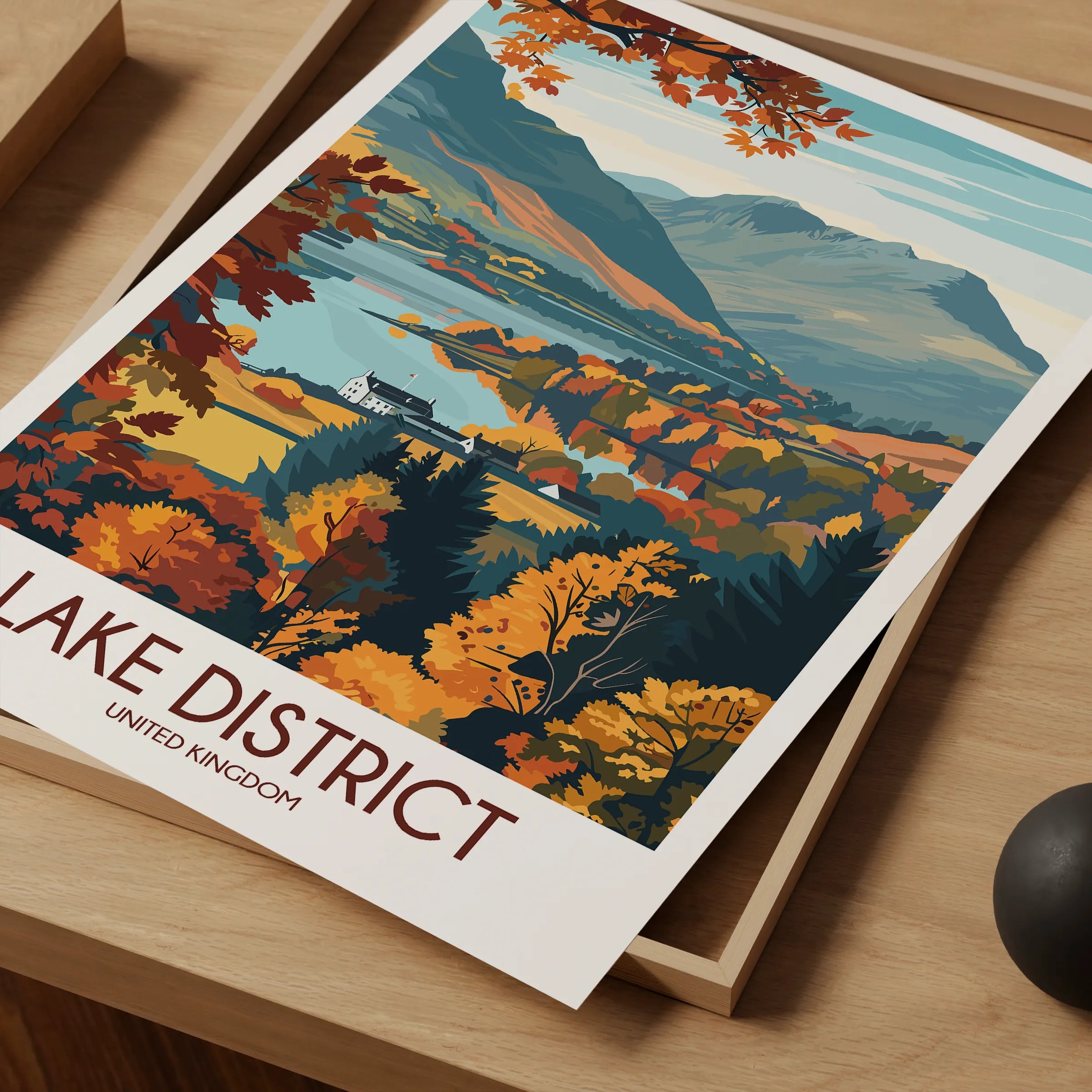 Lake District Modern Travel Poster