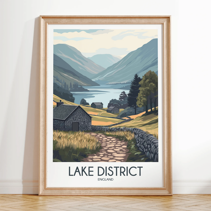 Lake District Modern Travel Poster