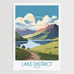 Lake District Modern Travel Poster