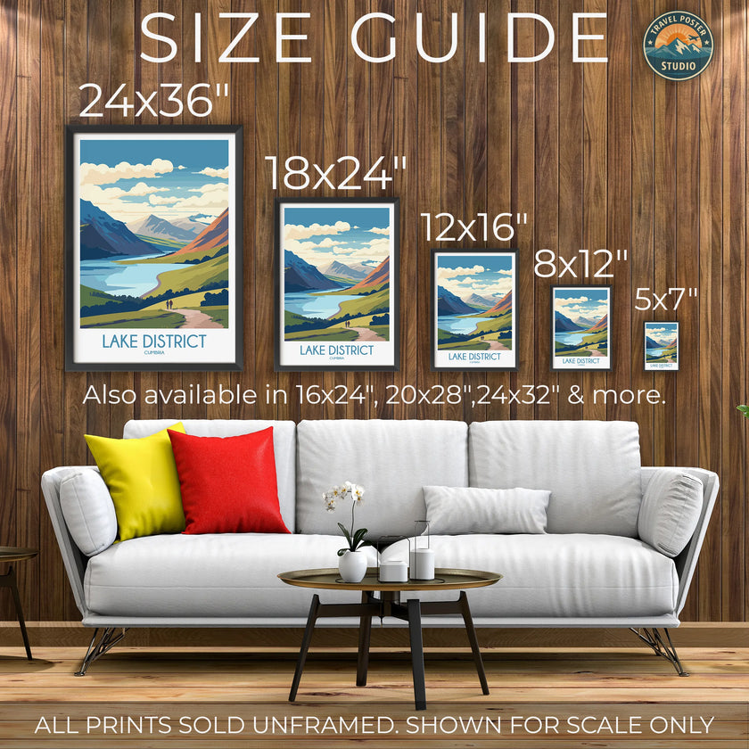 Lake District Modern Travel Poster