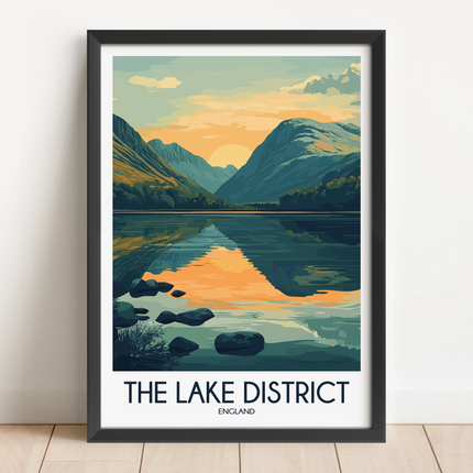 Lake District Modern Travel Poster