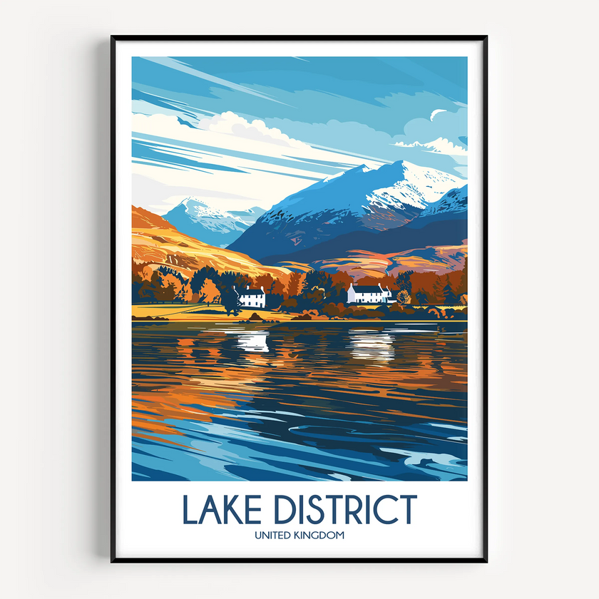 Lake District Modern Travel Poster