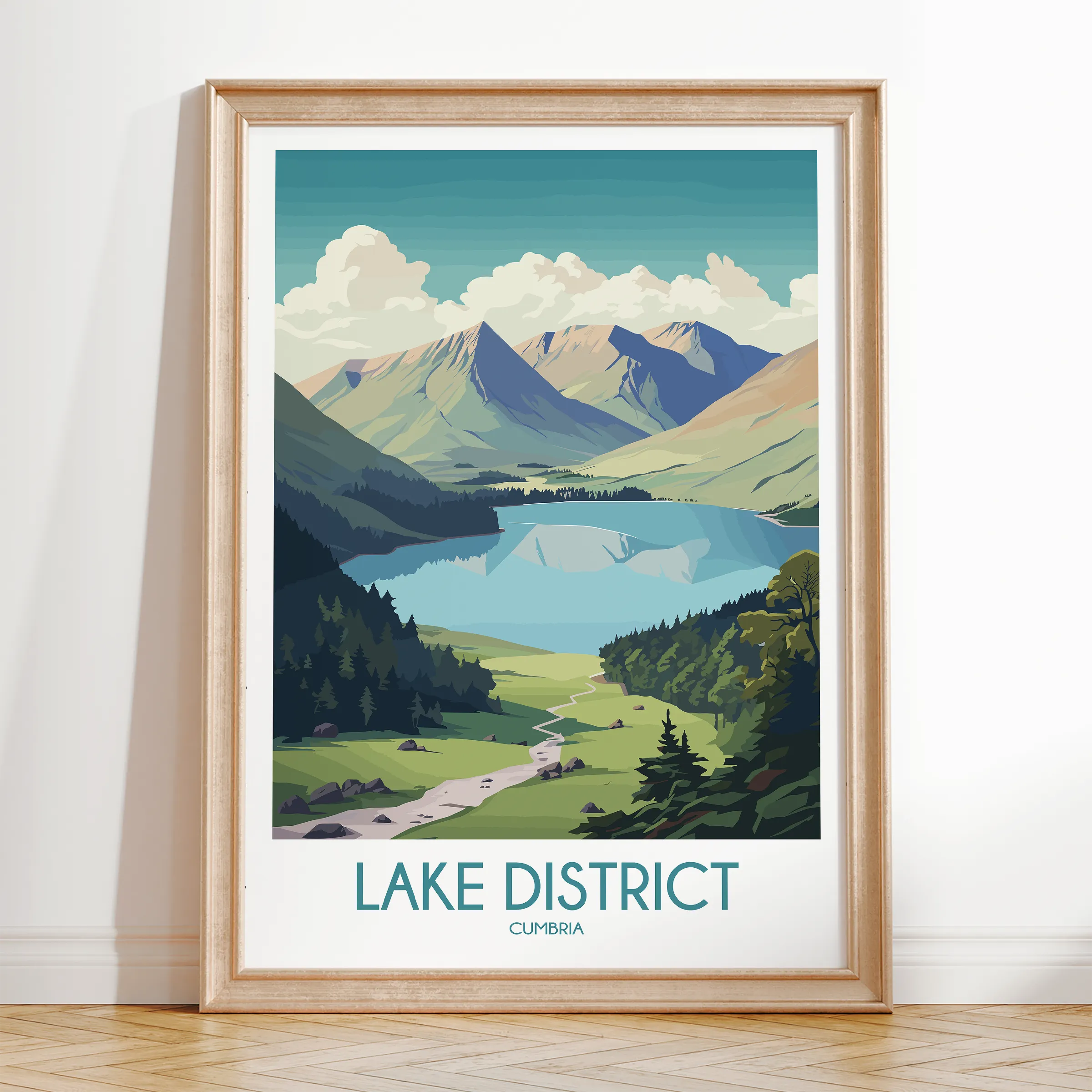 Lake District Souvenir Poster Print