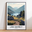 Lake District Souvenir Poster Print