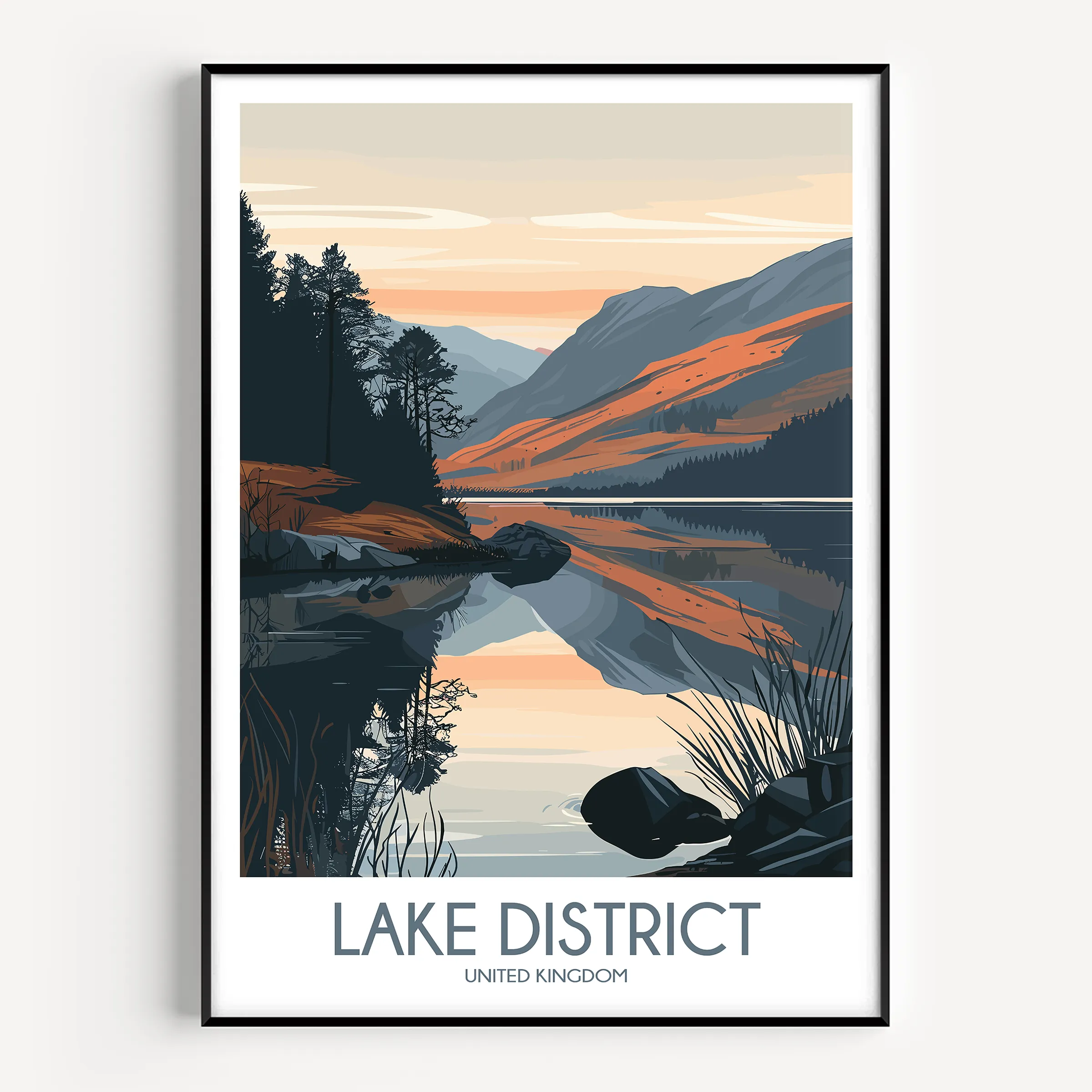 Lake District Vintage Style Print