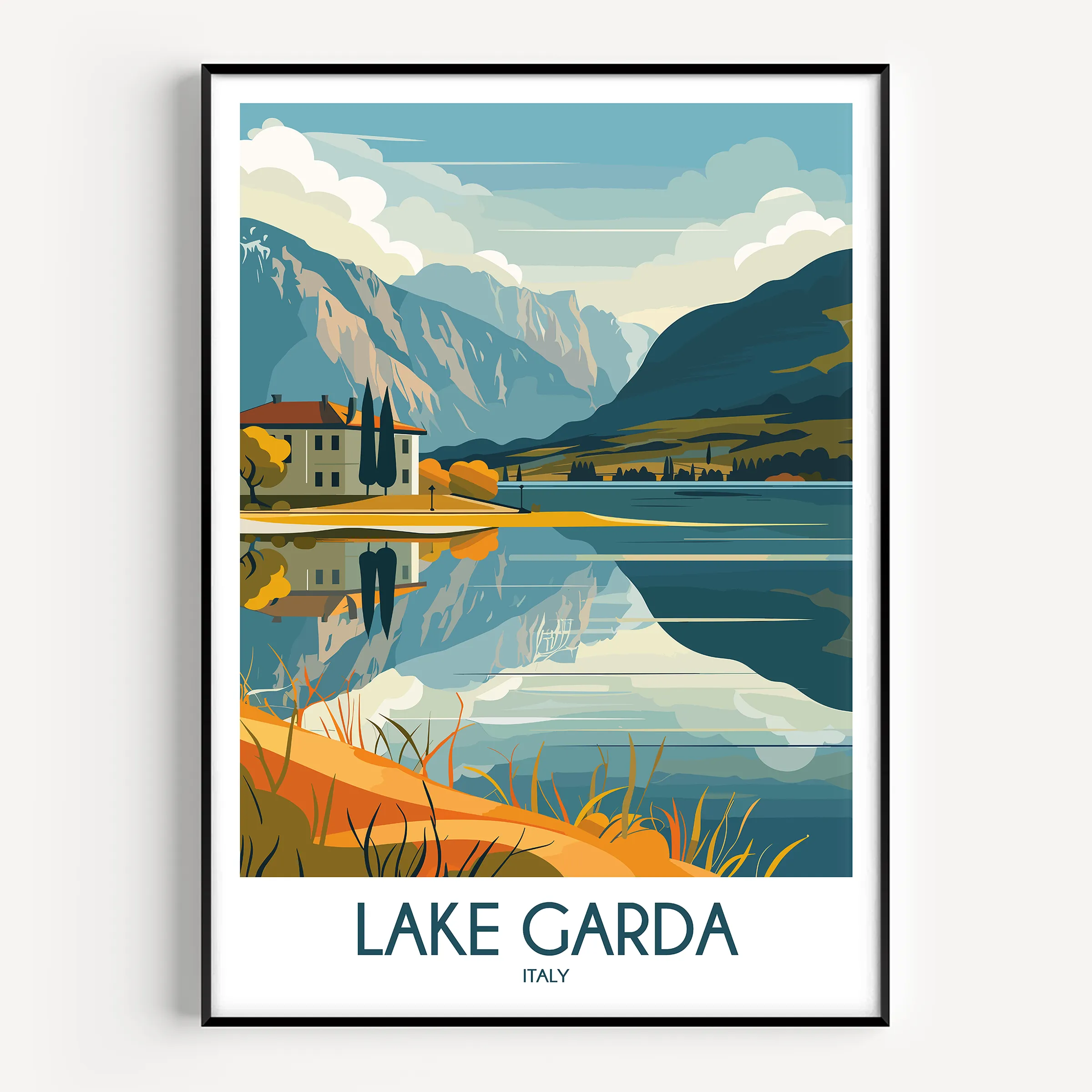 Lake Garda Modern Travel Poster