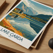 Lake Garda Retro Travel Illustration