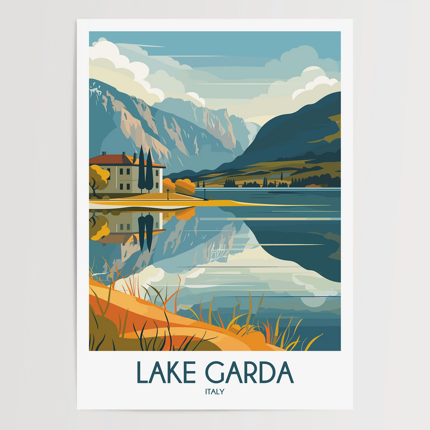 Lake Garda Scenic Landscape Art