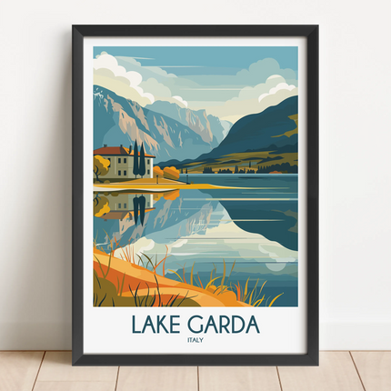 Lake Garda Vintage Style Print