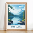 Lake Louise Retro Travel Illustration