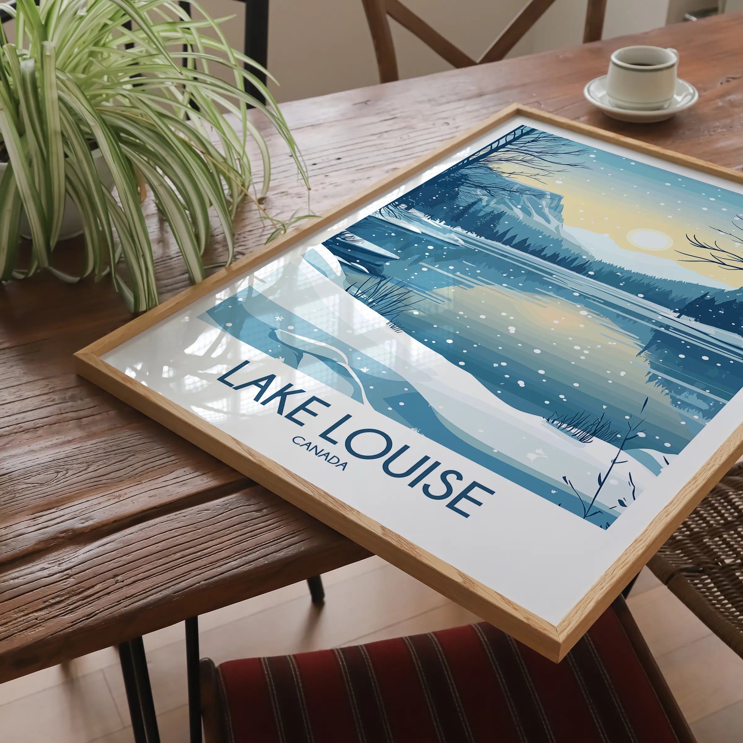 Lake Louise Retro Travel Illustration