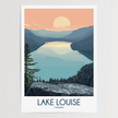 Lake Louise Retro Travel Illustration