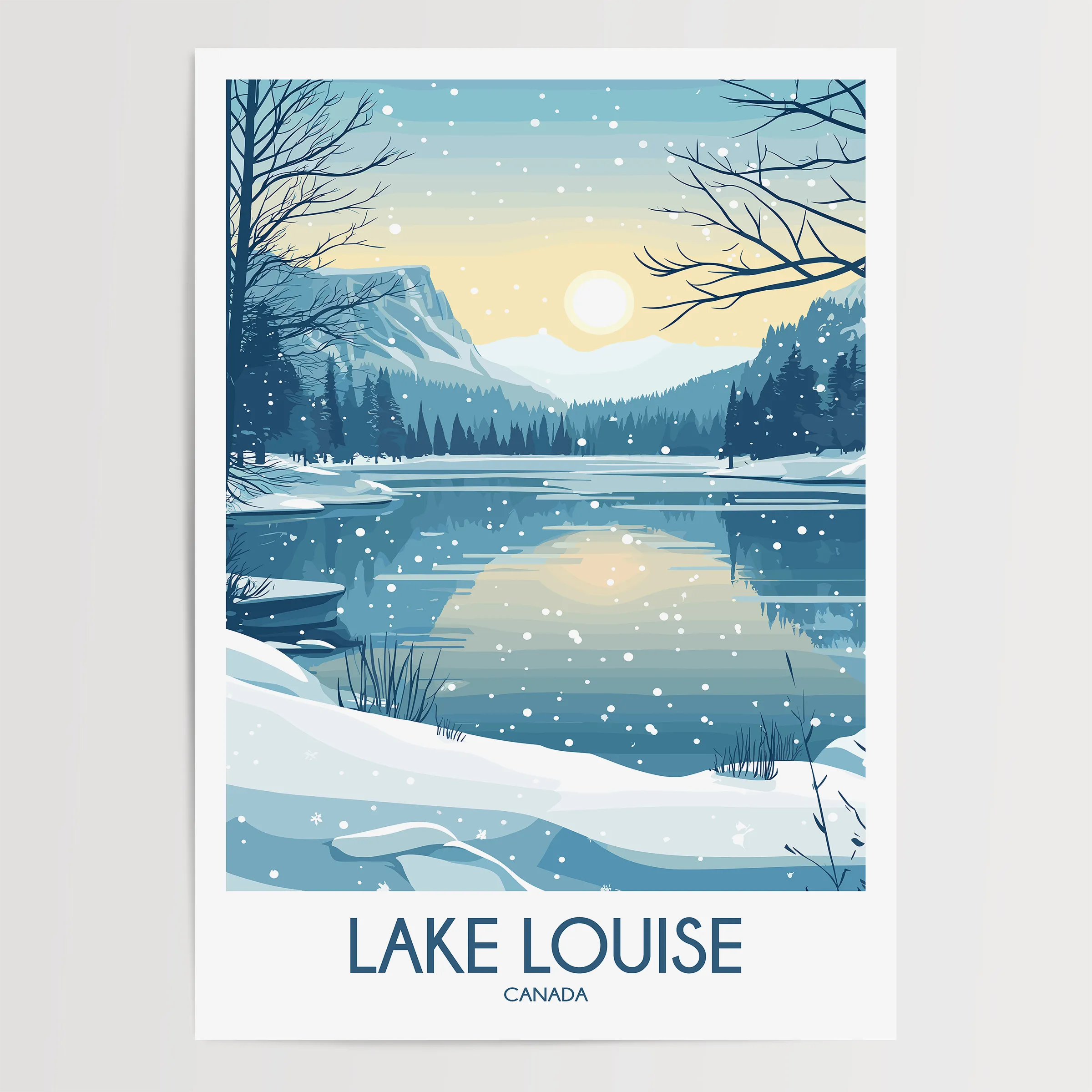 Lake Louise Scenic Landscape Art