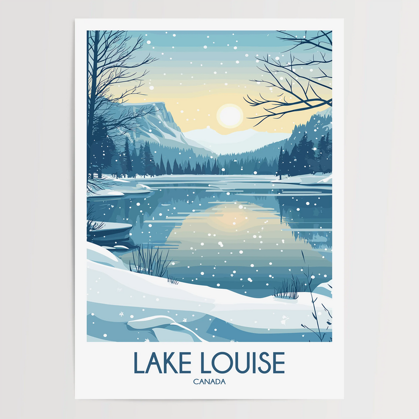 Lake Louise Scenic Landscape Art