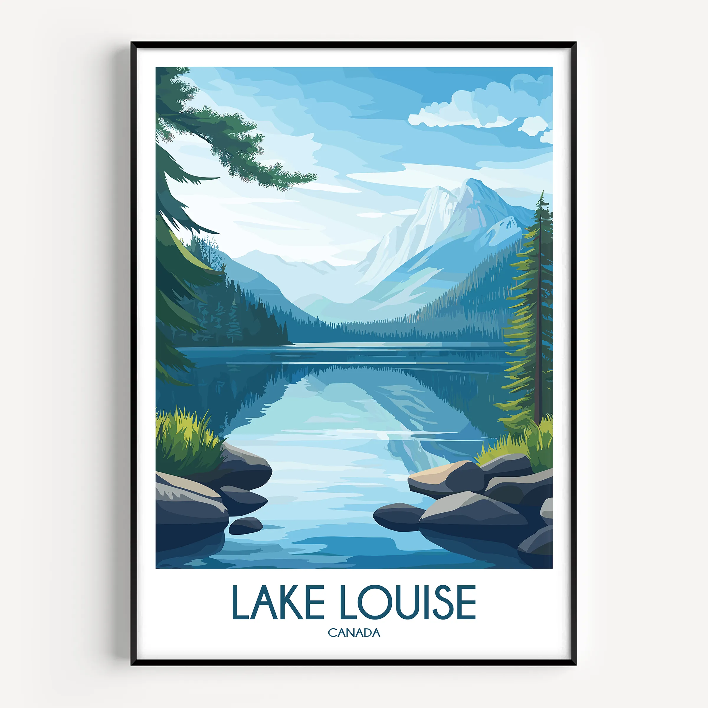 Lake Louise Scenic Landscape Art