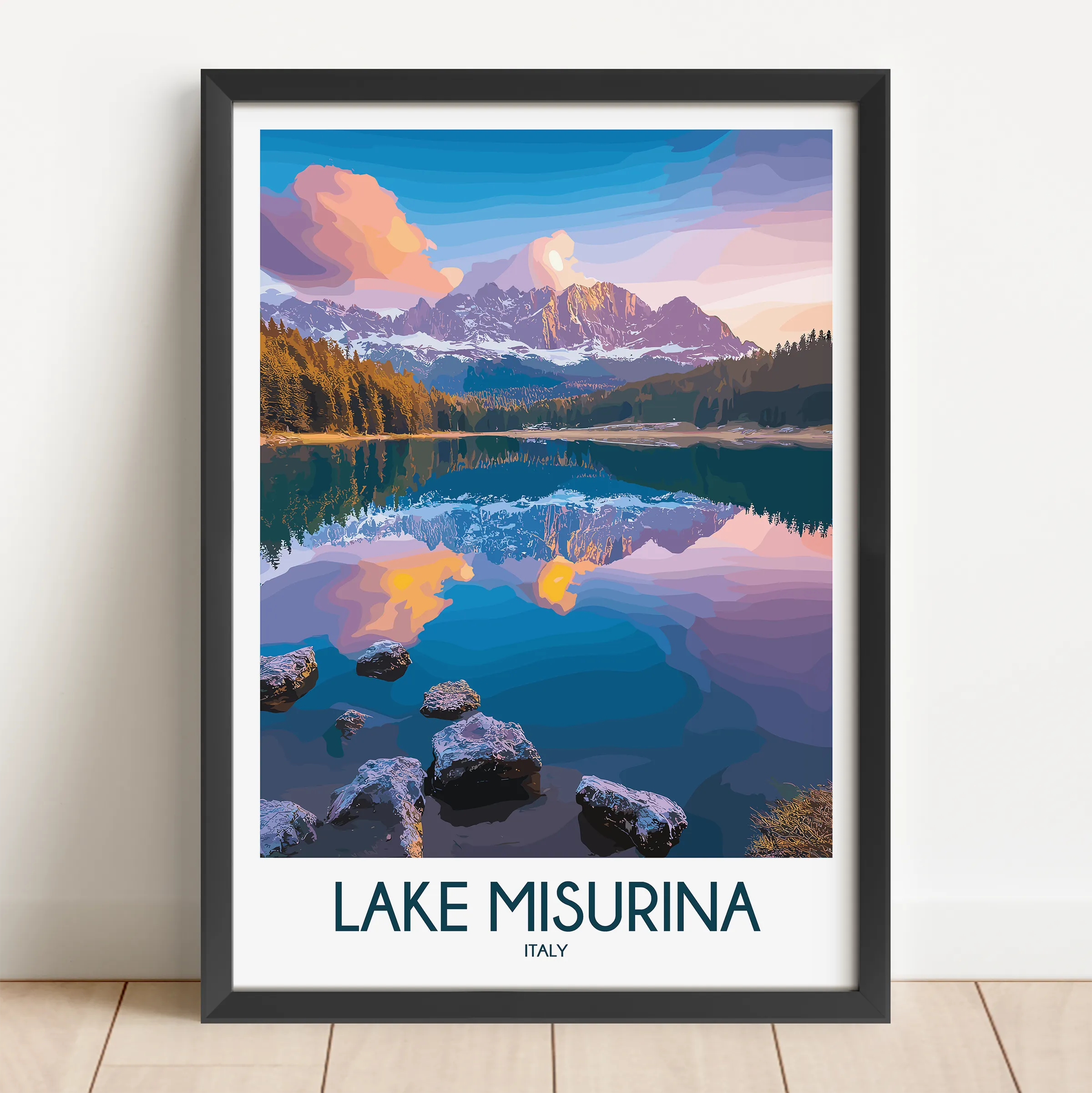 Lake Misurina Minimalist Wall Art
