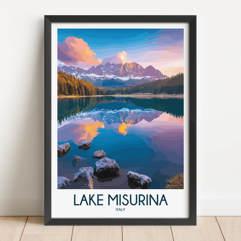Lake Misurina Minimalist Wall Art