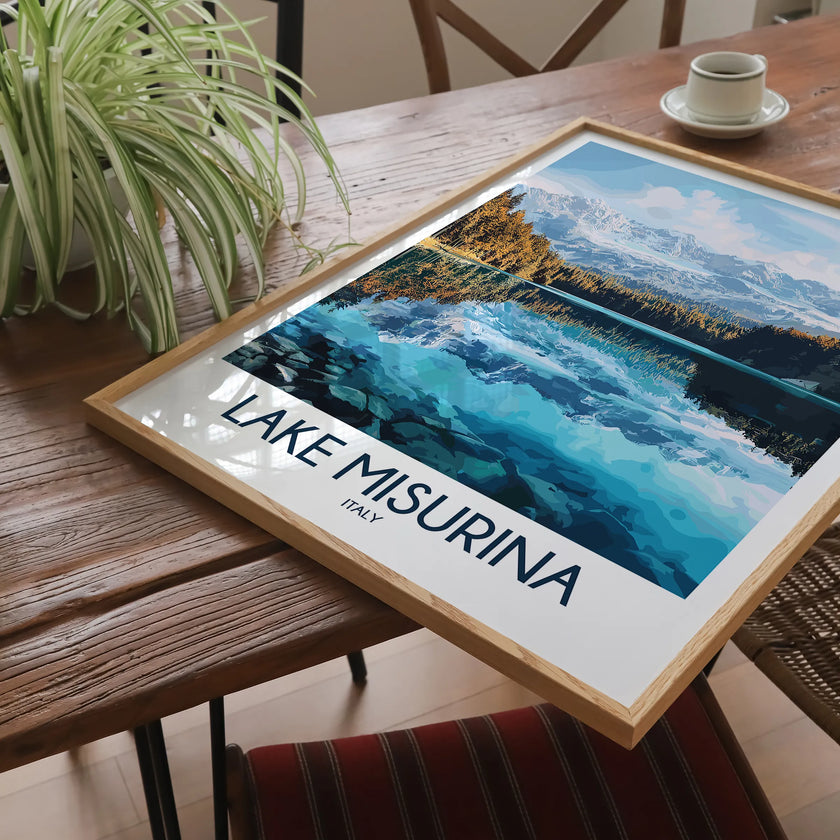 Lake Misurina Modern Travel Poster