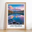 Lake Misurina Retro Travel Illustration