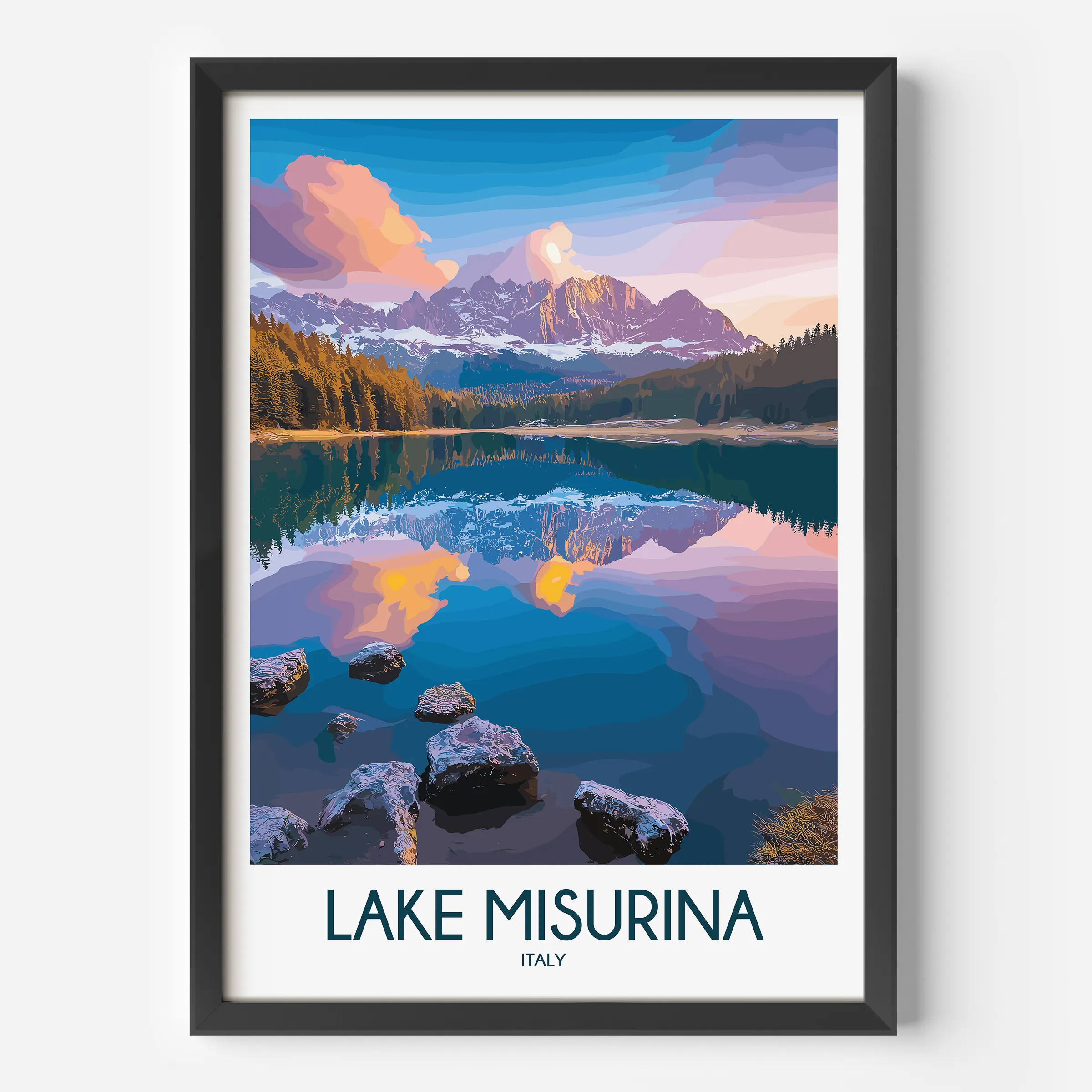 Lake Misurina Souvenir Poster Print