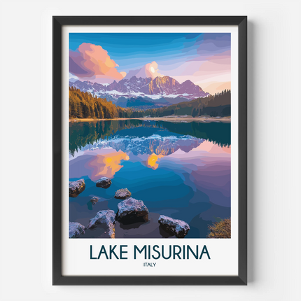 Lake Misurina Souvenir Poster Print