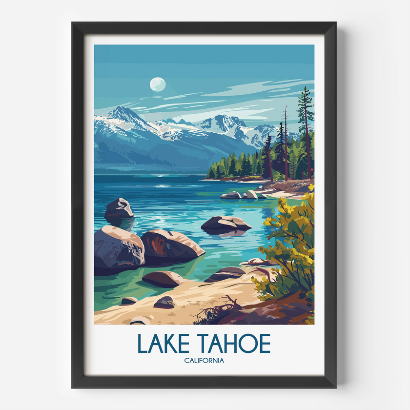Lake Tahoe Minimalist Wall Art